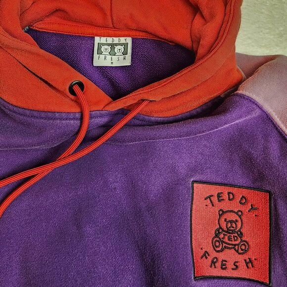 Teddy Fresh Colorblock Hoodie Sweatshirt Mens Medium - Picture 3 of 8